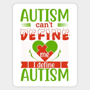 Autism Can't Define Me I Define Autism Educating and Inspiring Shining A Light On Autism Sticker